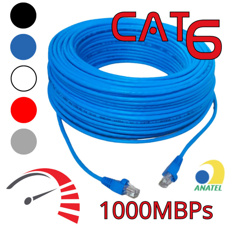 Cabo de Rede Cat6 RJ45 Blindado Alta Velocidade 2m