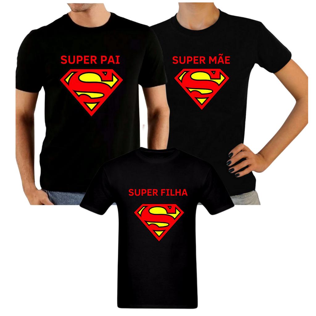 Camiseta Kit Familia Tal mãe Tal Pai tal Filho(a) SUPER MAN Monte seu Kit -Valor de 1 Peça