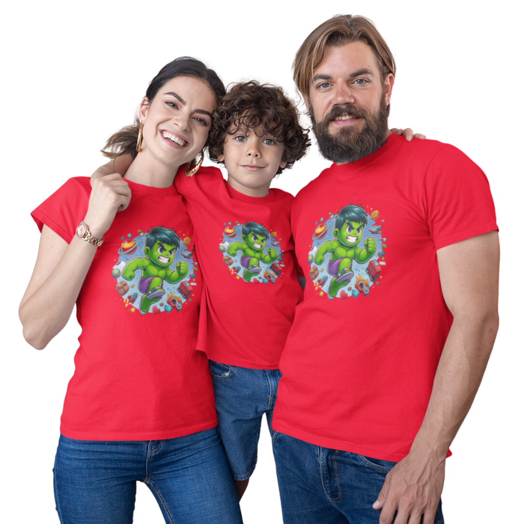 Camisetas Camisas Aniversario Hulk C90 Monte seu Kit Familia -Valor de 1 peça