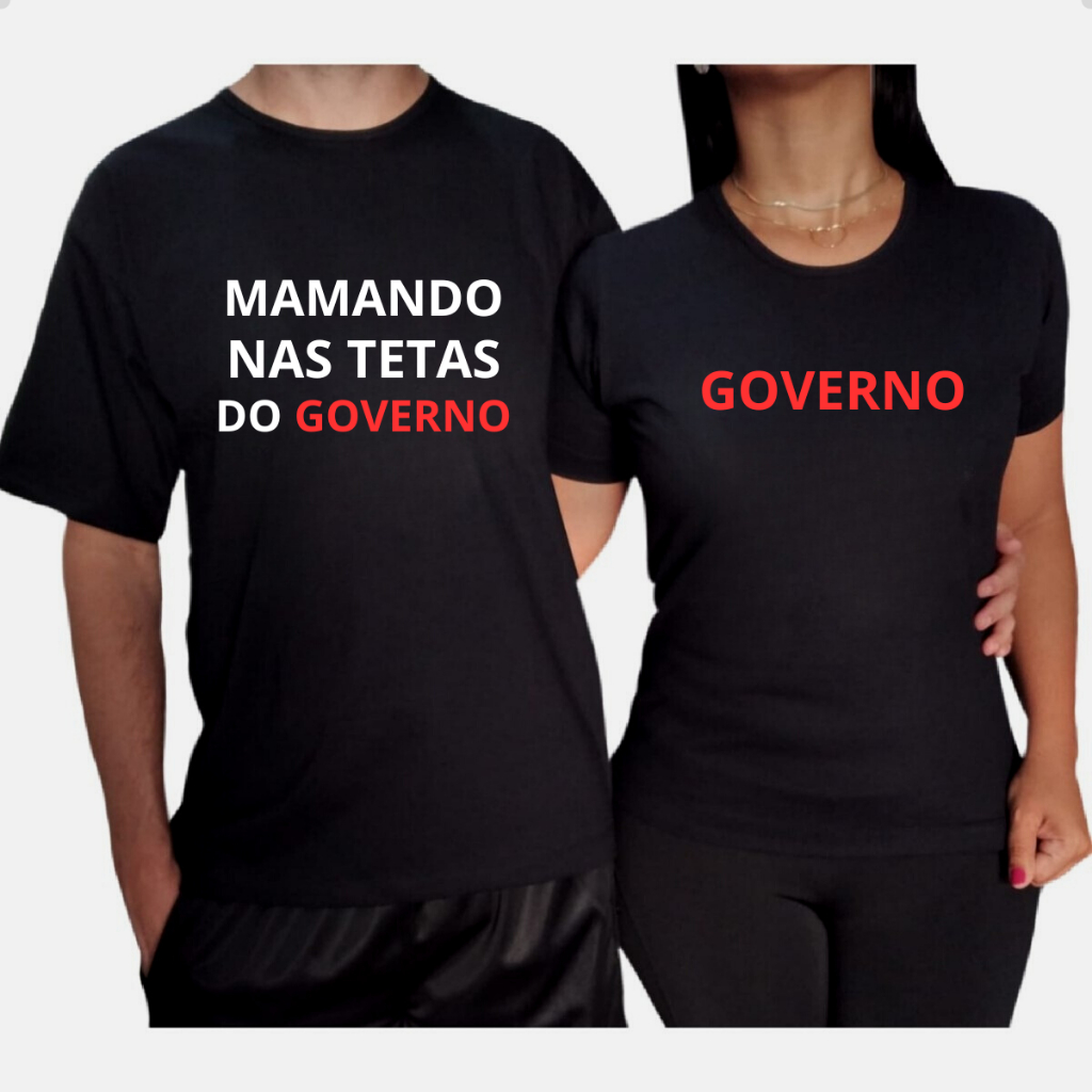 Kit Camisas Casais Camisetas de Casal Presente Namorados Divertida Tetas Governo