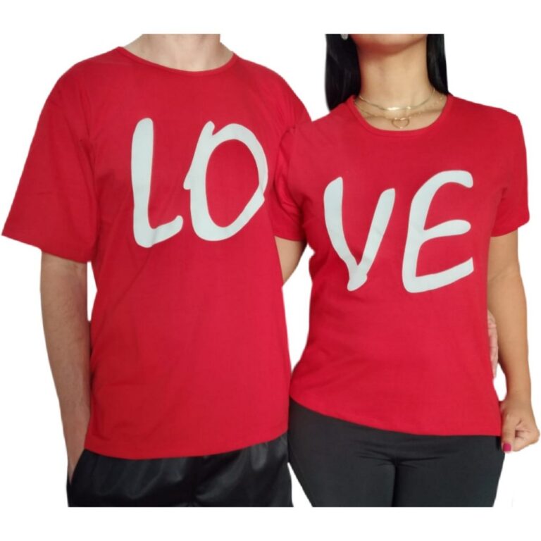Kit 2 Camisetas Casais Namorados Camisas para Casa
