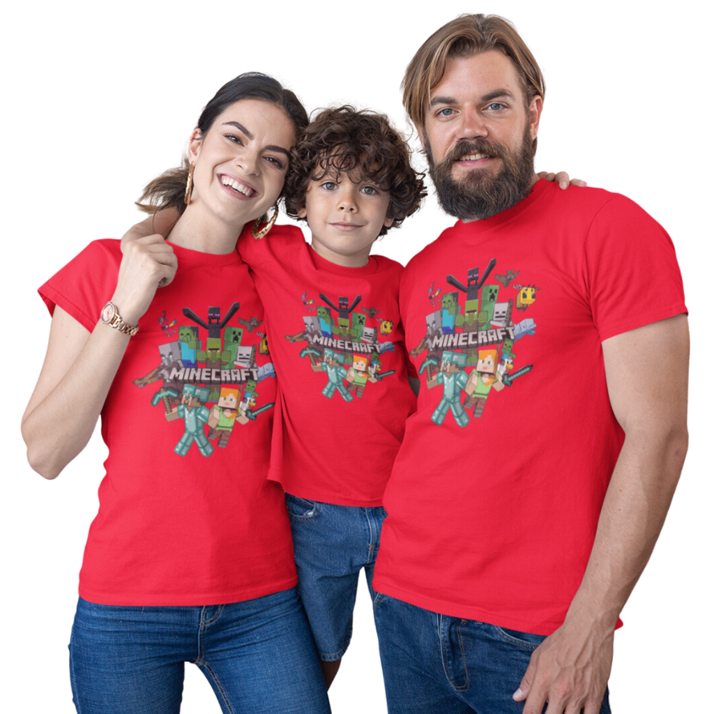 Camisas Camisetas Minecraft para Festas C91 Monte seu Kit Familia -Valor de 1 peça lançamento