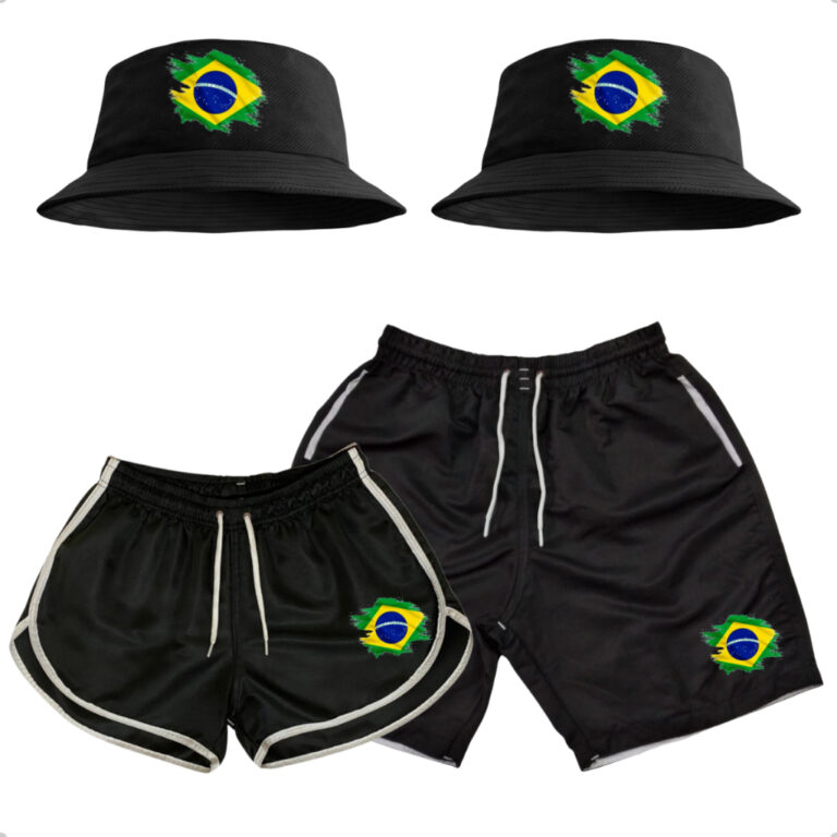 Conjunto Bermudas para Casal + Kit Casal 2 Chapéu