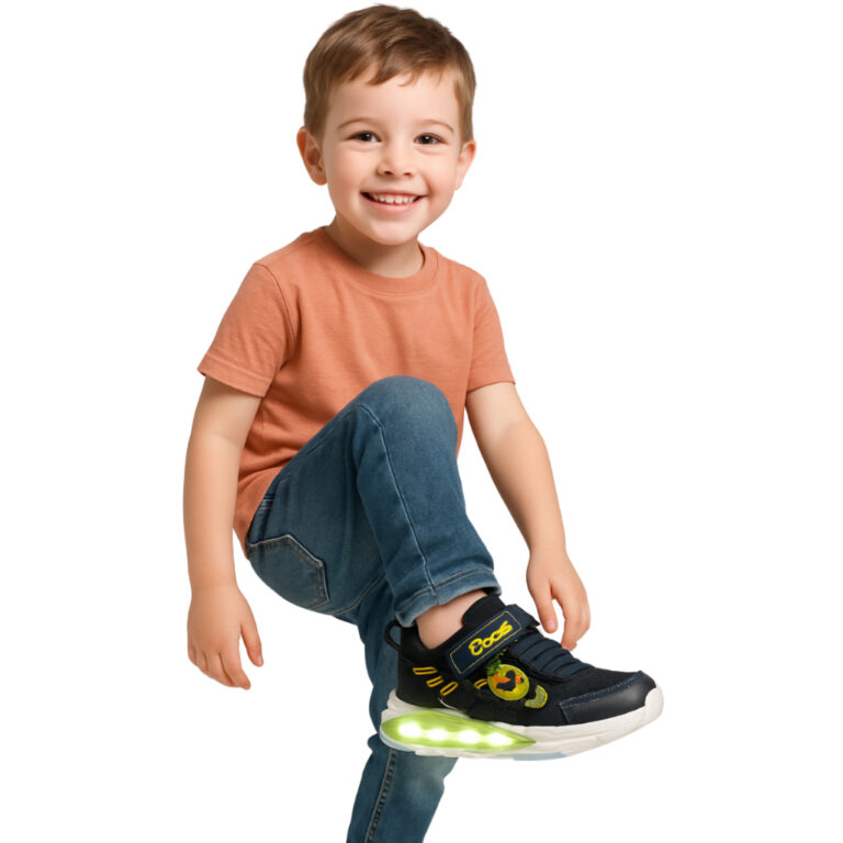 Tênis Infantil Dinossauro Com Led Resistente E Co