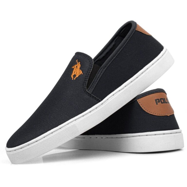 Tênis Iate Slip on Polo Bordado Estiloso Na moda 