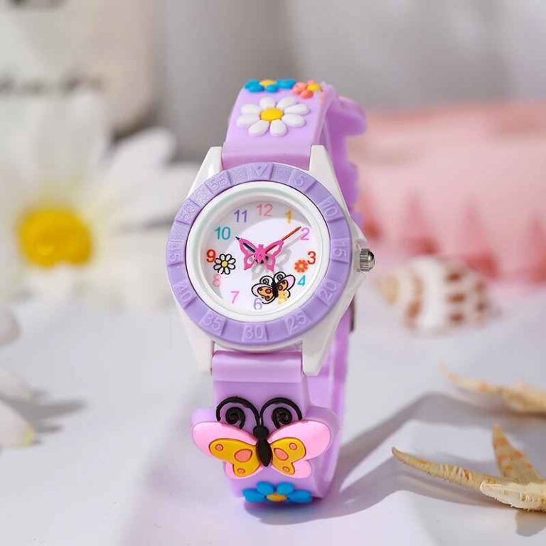 Relogio infantil borboleta  Rosa pink