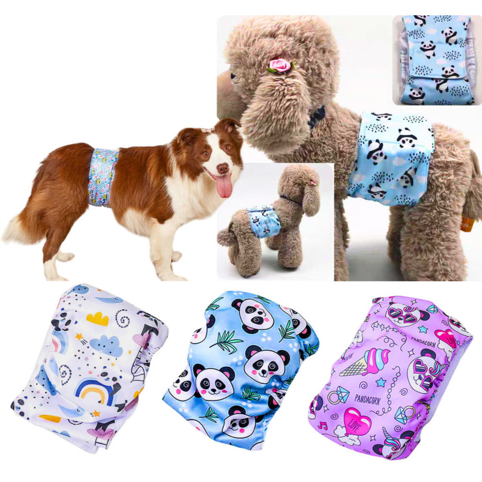 Impressão Calça Fisiológica Macho Cachorro À Prova Dágua Calção Respirável Íntima Lavável Fralda