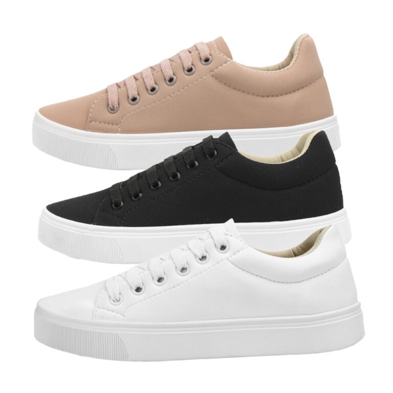 Estilo Shoes Kit 3 Pares Tenis Feminino Sapatenis 