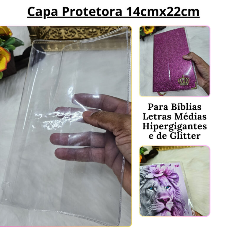 CAPA PROTETORA TRANSPARENTE 14x22cm PARA BÍBLIAS 