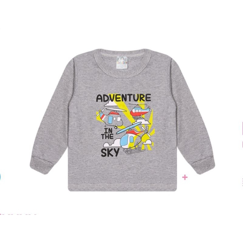 Camiseta infantil manga longa menino Catolele tamanho 1 ao 3 2760