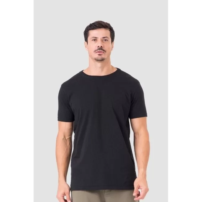 Camiseta Masculina Tradicional Estonada Preto