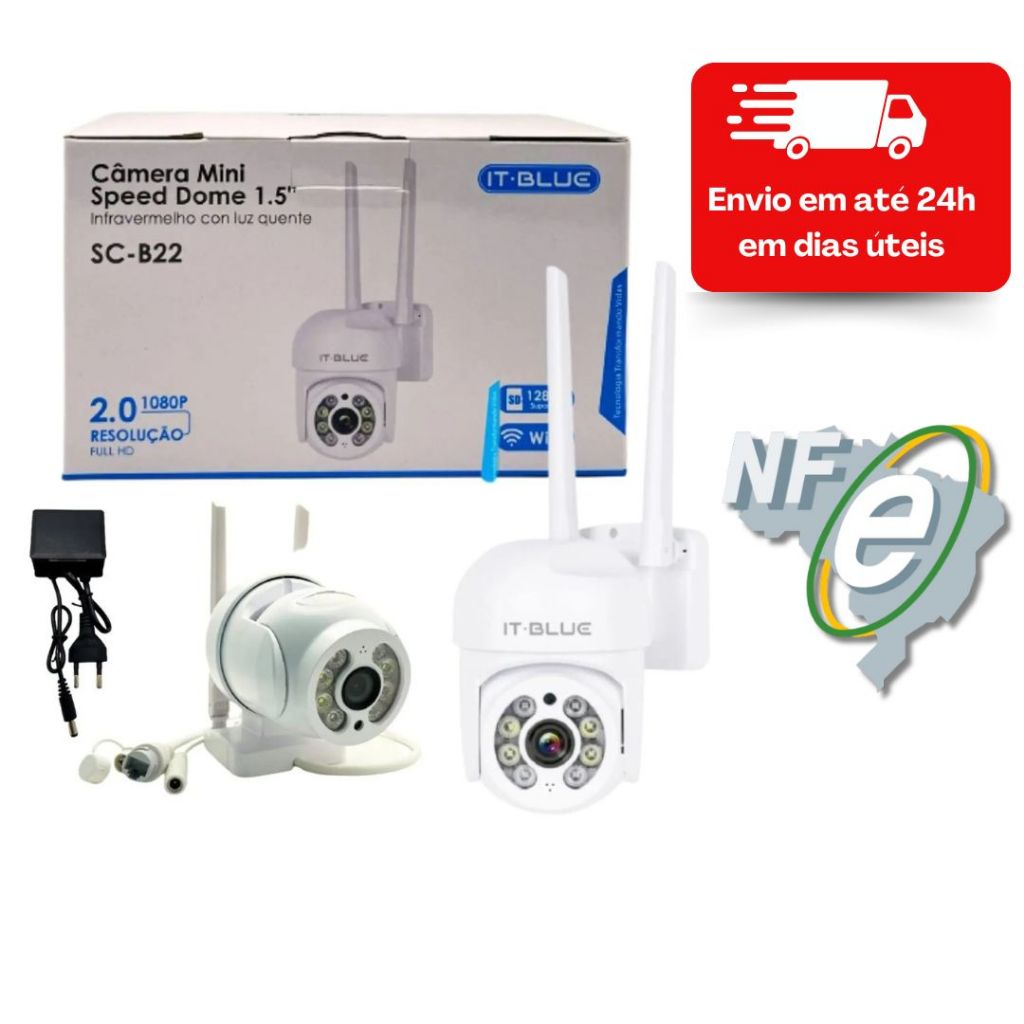 Câmera De Segurança Wi-fi Externa À Prova Dágua Full Hd Gira 360 Bivolt