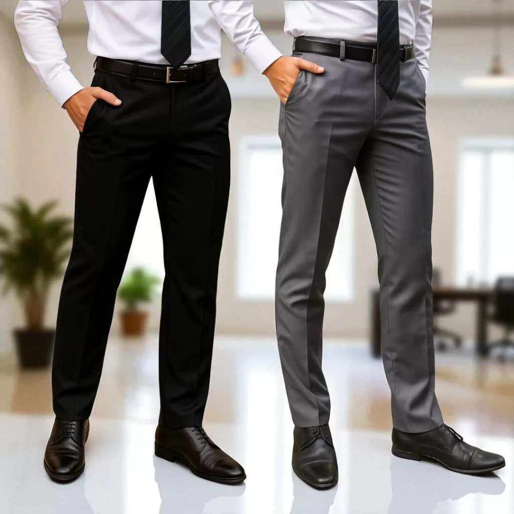Kit 2 Calça Social Masculina Preta Moda Evangélica Fácil de Passar Trabalho Advogado Uso Dia-a-Dia