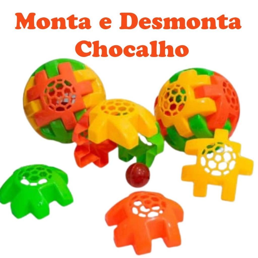 OFERTA Bola de Montar e Desmontar Com Chocalho10 cm DTY1150