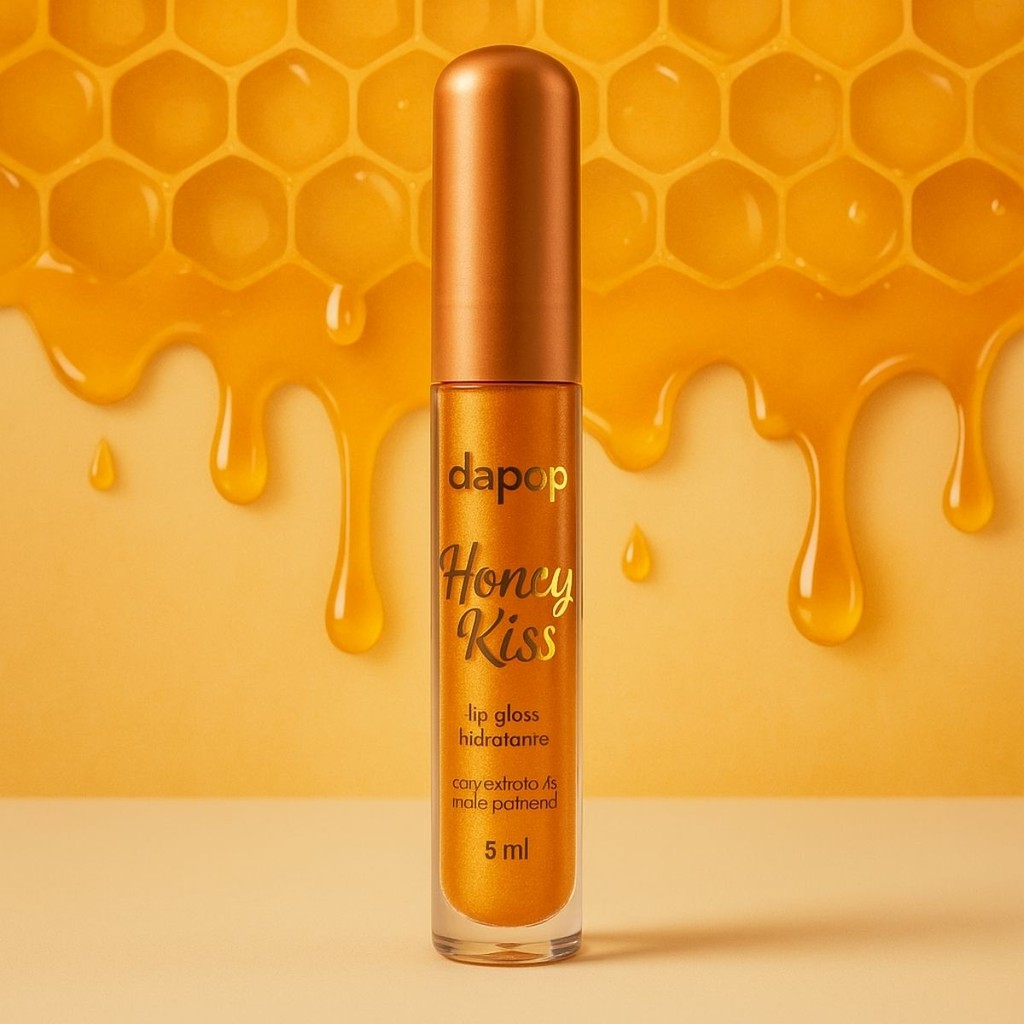 Gloss Lip Oil Mel Honey Kiss Dapop Dup franciny ehlke Hidratação, Brilho Natural e Efeito Suave