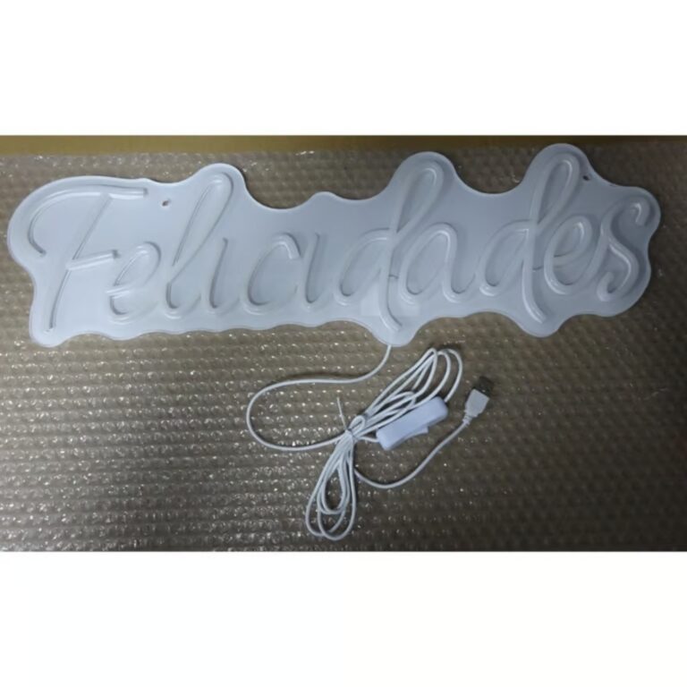 Placa led neon felicidades- 30cm com fonte