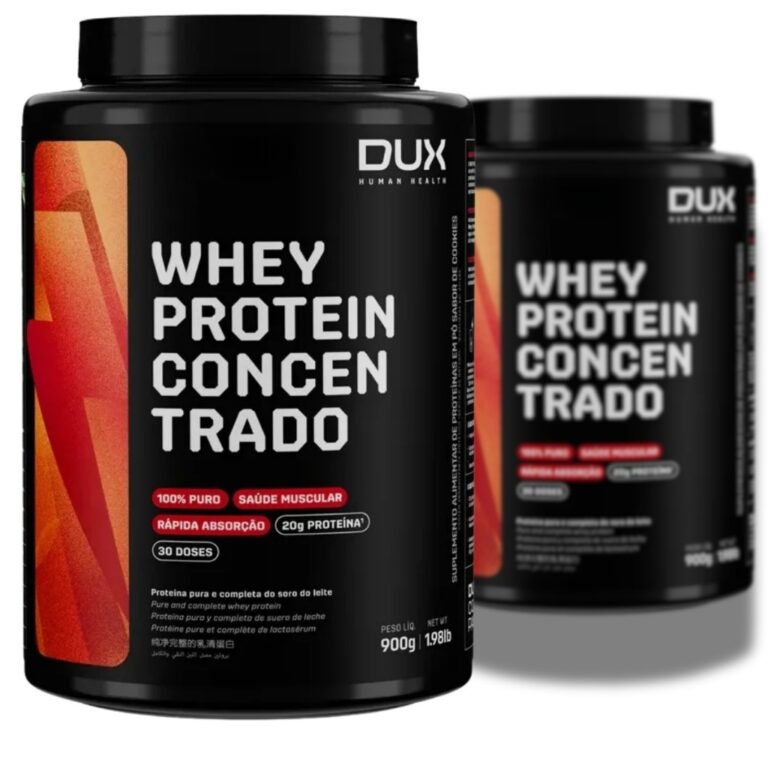 Kit 2x Whey Protein Concentrado Pote 900 Dux Human