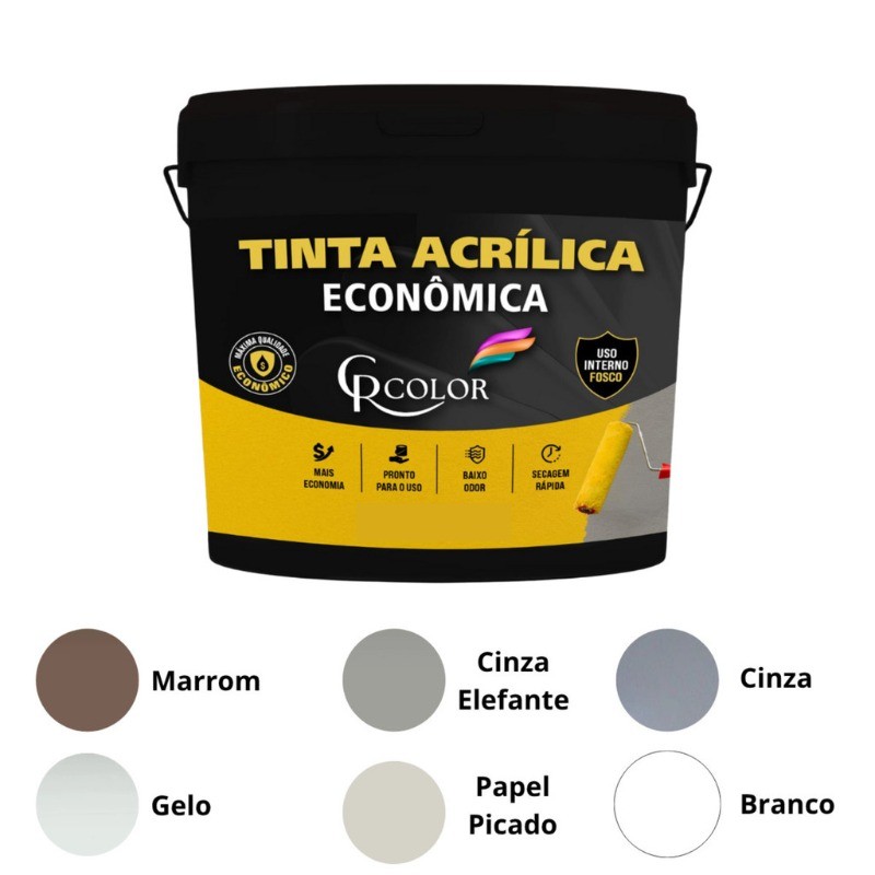 Tinta acrilica Economica Parede Nova antimofo 10L CRCOLOR 3,6L