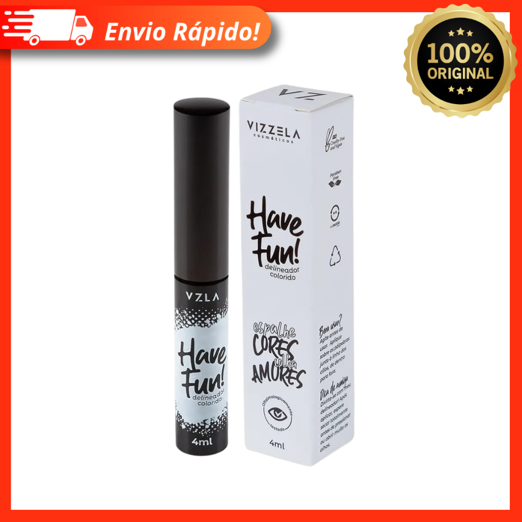 Delineador Colorido Have Fun Branco Vizzela Vegano – 100% Original