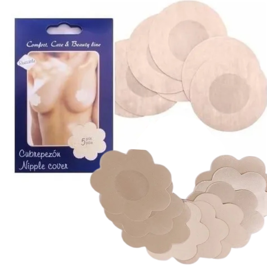 kit 5 pacotes Adesivos Tapa Mamilos Bico Seio Aureola Protetor 5 Pares cada pacote (flor ou rendondo
