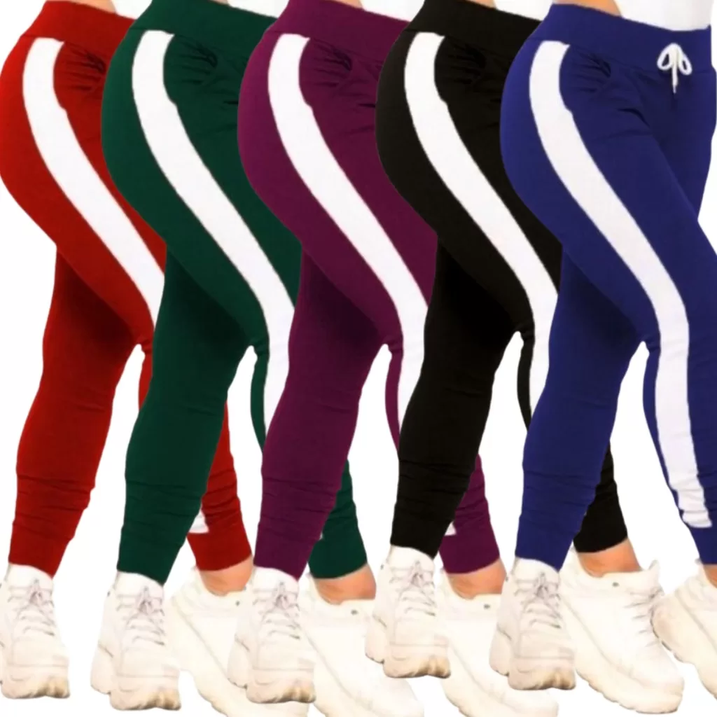 Calça Feminina Malha Crepe Jogger Cintura Alta Plus Size Faixa Lateral