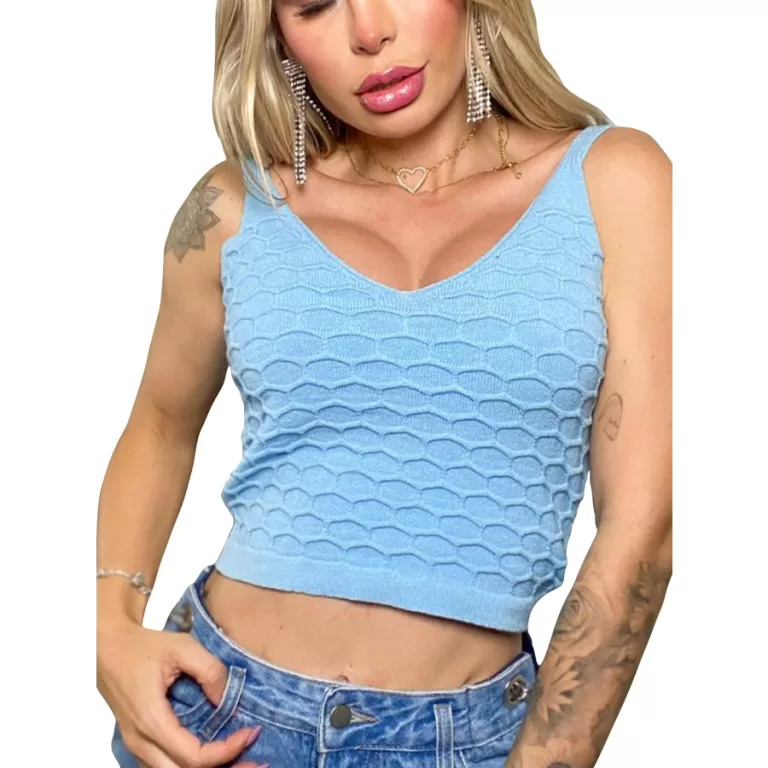 Blusa Feminina Verão Croped Trico Modal Elasticid