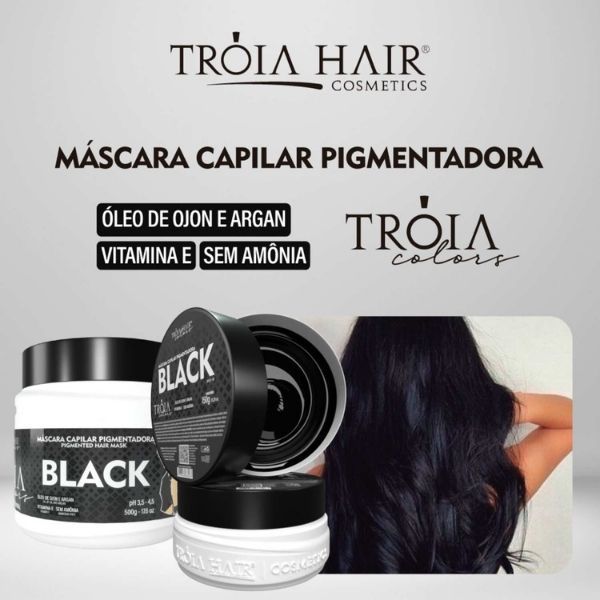 Máscara Capilar Pigmentadora Troia Colors Black 1