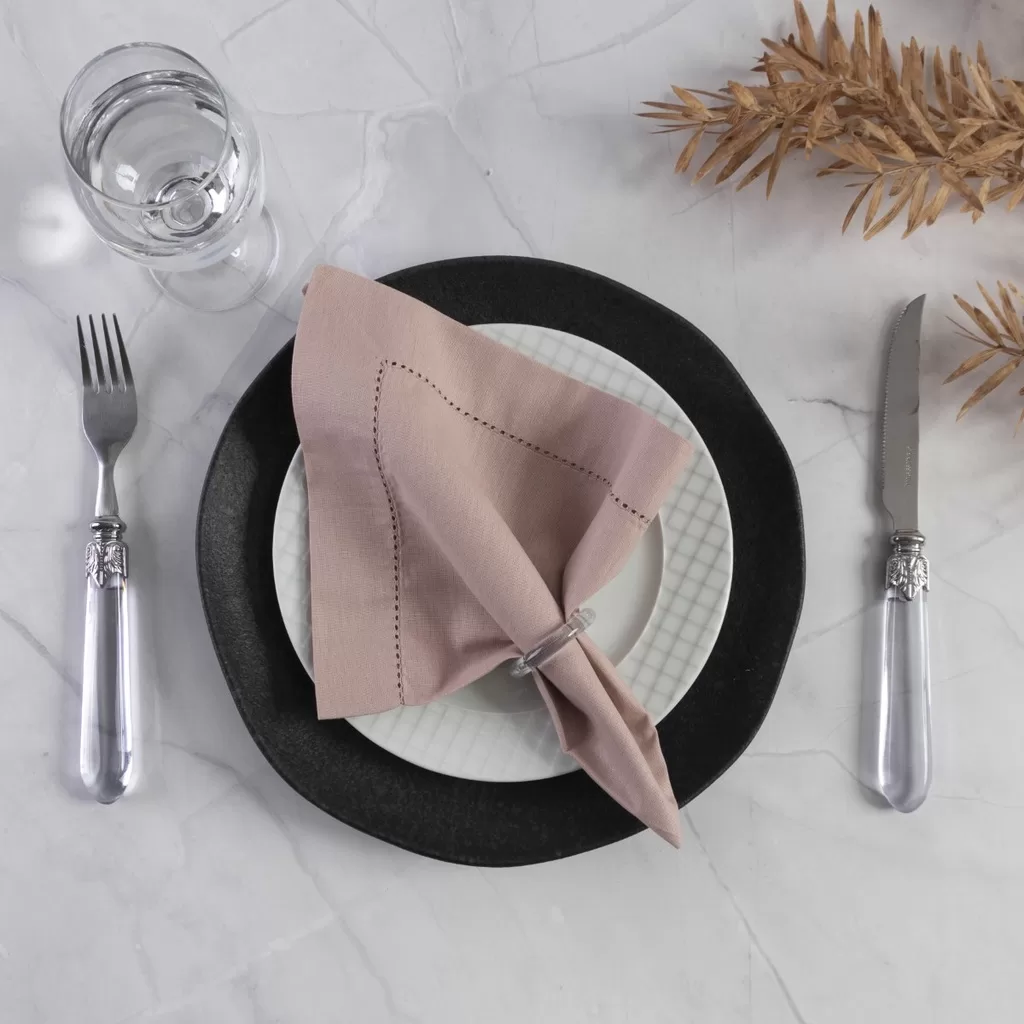 Guardanapo de Tecido Algodão Ponto Ajour 10 Peças – Rosê