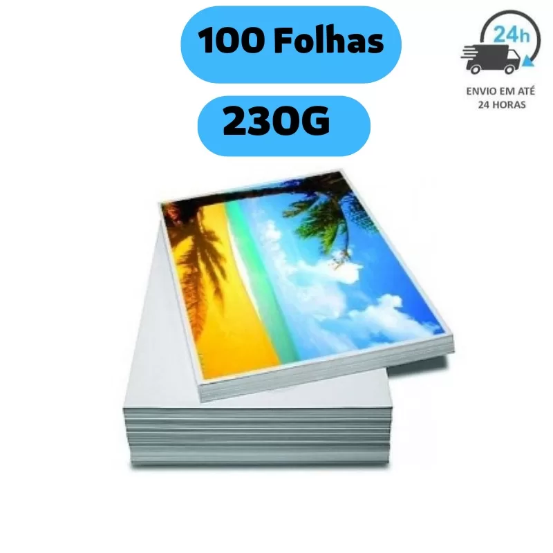 Papel Fotográfico 230G 100 Folhas Glossy A4 Premium Brilho  Masterprint