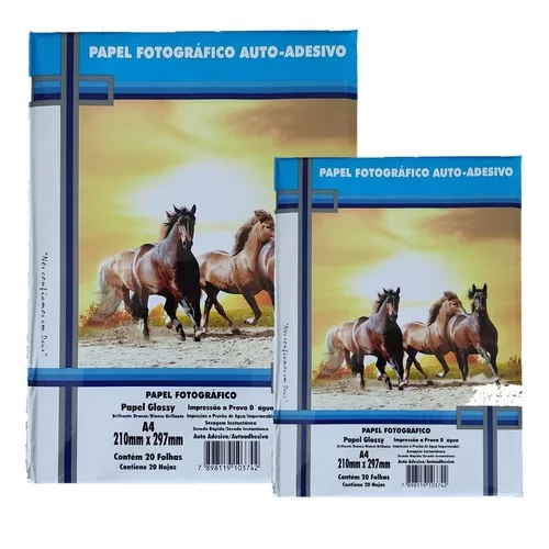 Papel Fotográfico Adesivo 130g A4 Glossy Papel Ad