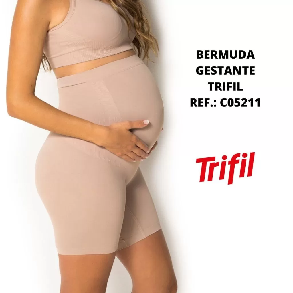 Bermuda para gestante cintura alta sem costura Trifil 5211 maternidade