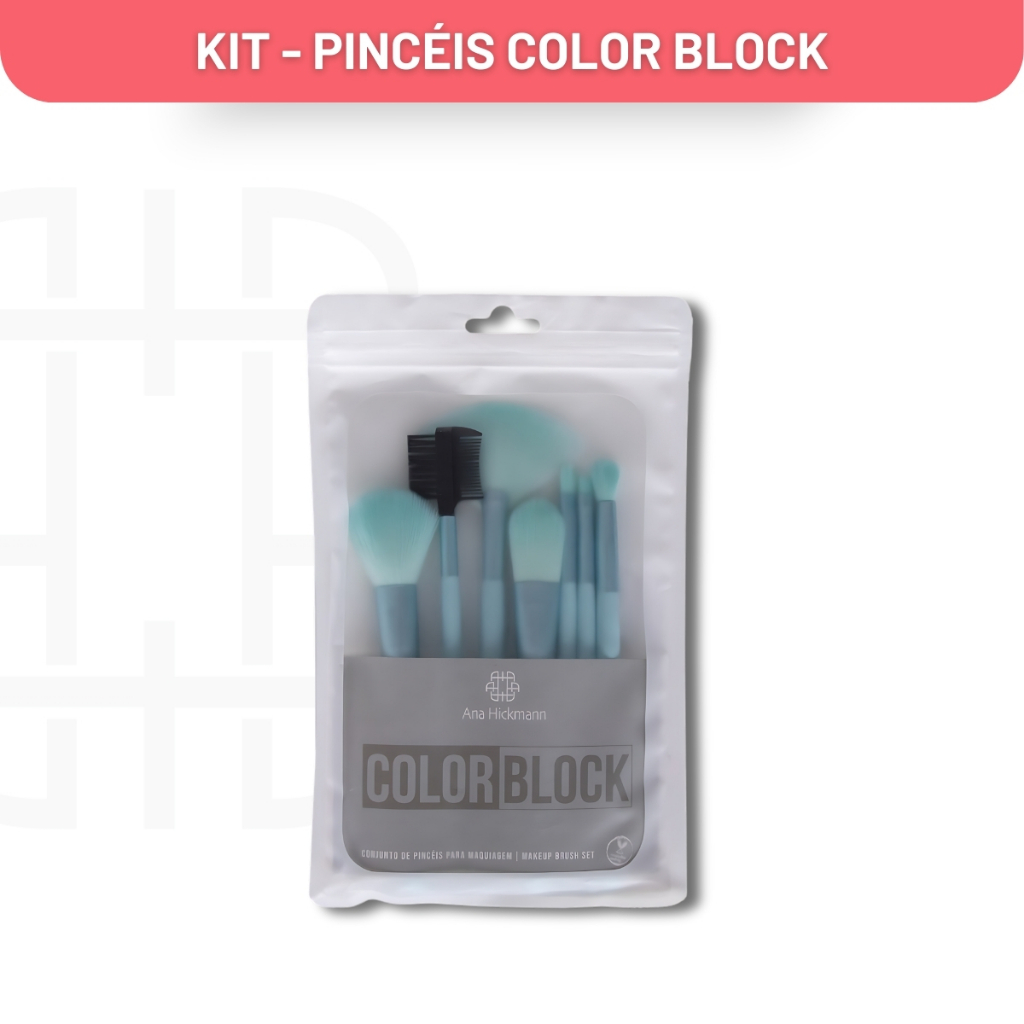 Kit de Pincéis para Maquiagem Conjunto Verde Água Ana Hickmann