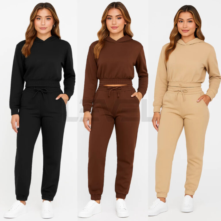 Conjunto Feminino de Moletom Calça Jogger e Cropp
