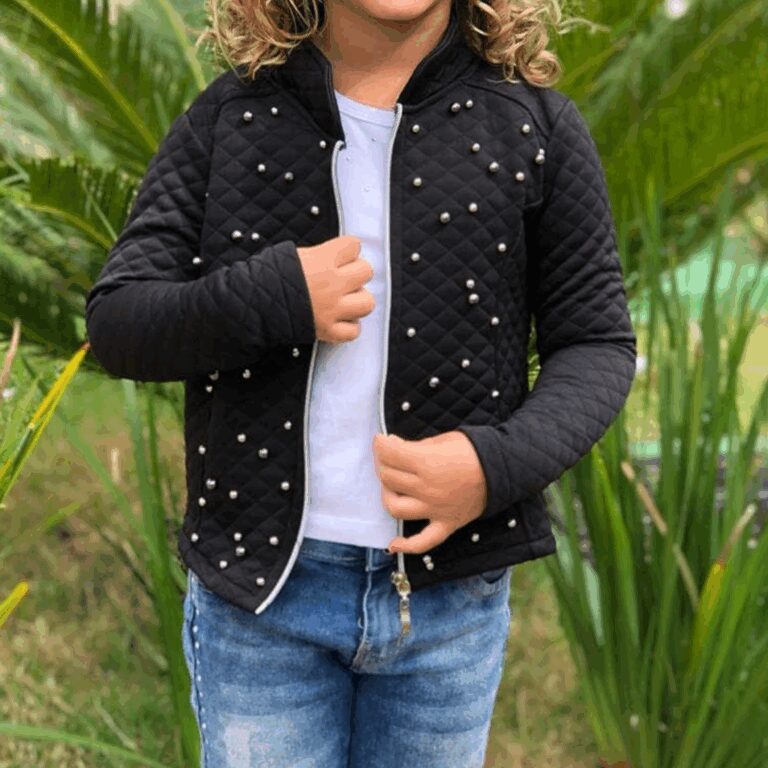 Jaqueta Infantil Feminino Metelasse com Zíper Out