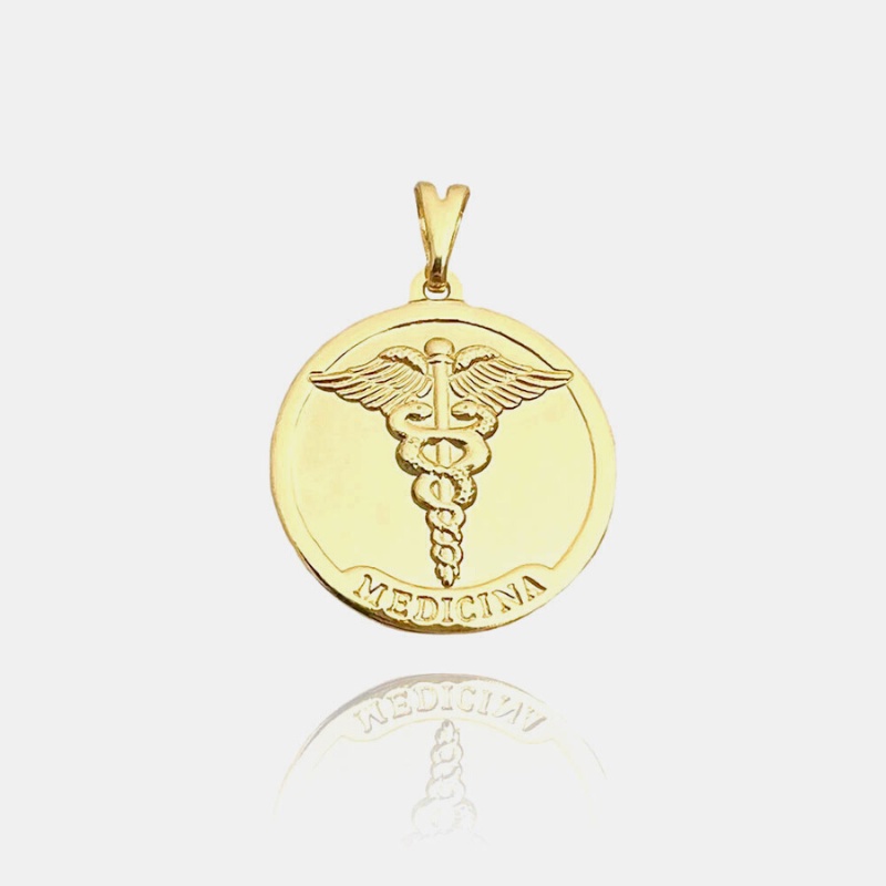 Pingente de Ouro 24k Profissão Banhado a Ouro Escolha sua profissão