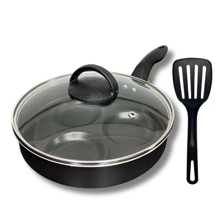 Frigideira 22 cm 3 Ovos Antiaderente com Tampa de 