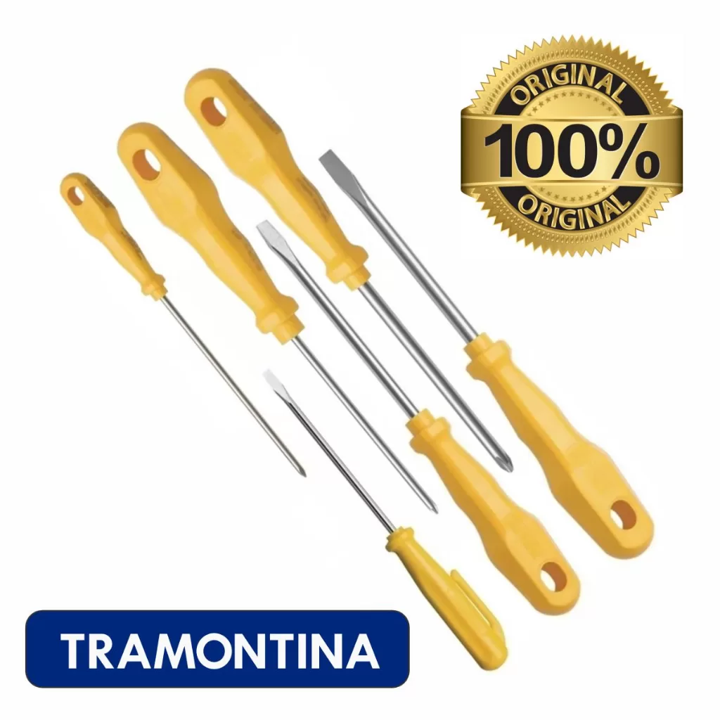 Jogo De Chaves Fenda e Phillips 6pçs Tramontina Cromado Profissional