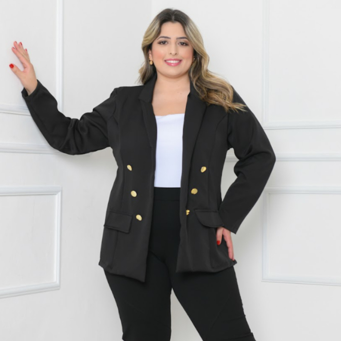 Blazer Feminino Alfaiataria Plus Size G1 G2 G3
