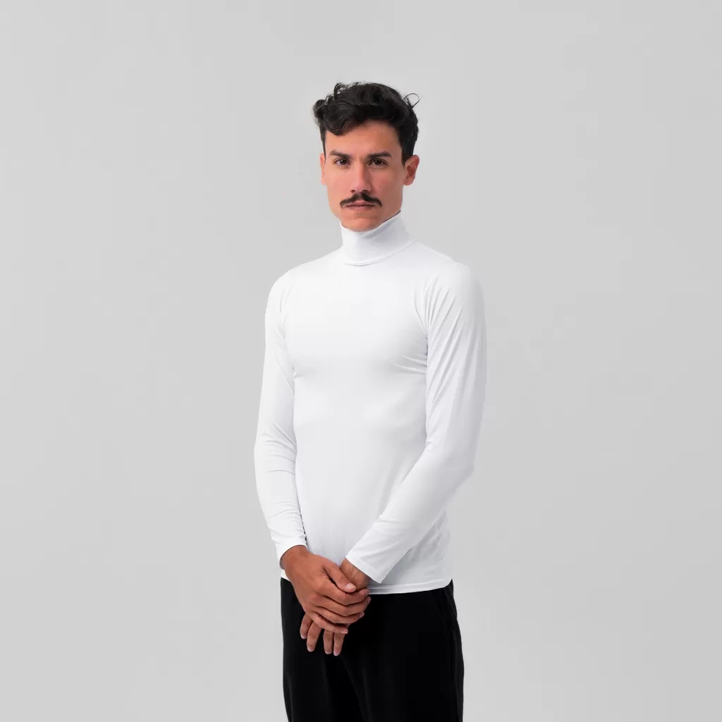 Camiseta Gola Alta Branco Proteção Solar 50+ Treino Fitness Academia Estilo Casual