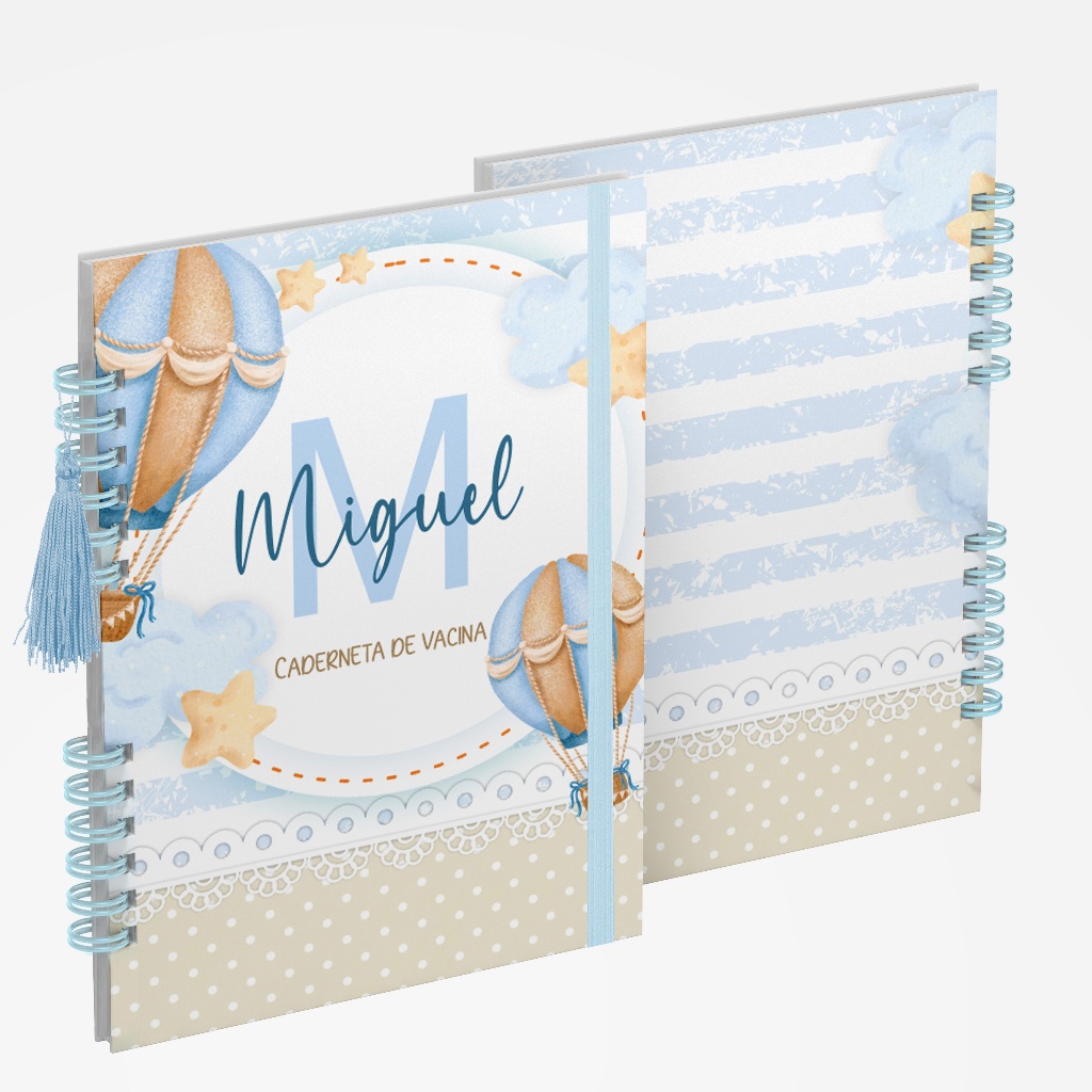 Caderneta de Saúde/Vacina – Menino – Capa Dura – Personalizada – Vários Temas