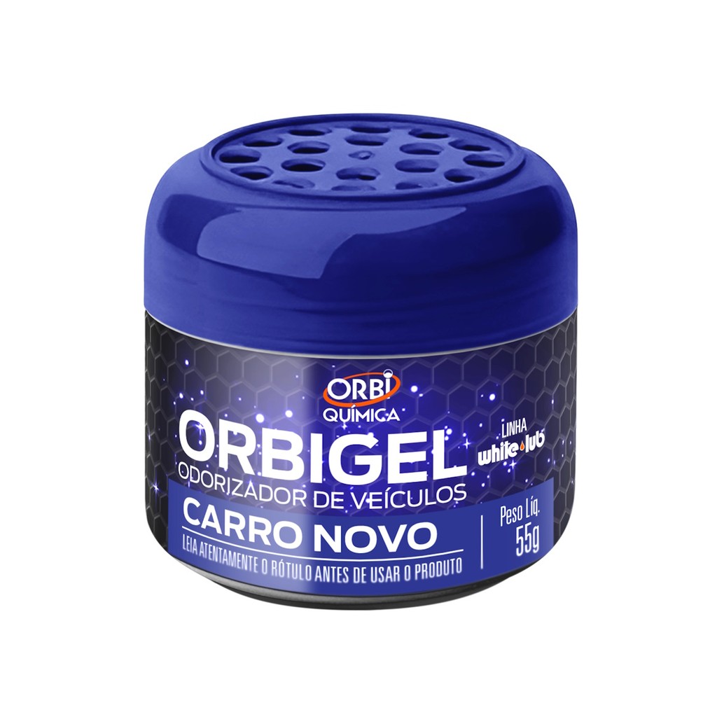 Aromatizante Para Carros e Outros Ambientes Orbigel Fragrância Carro Novo 55g Orbi Química