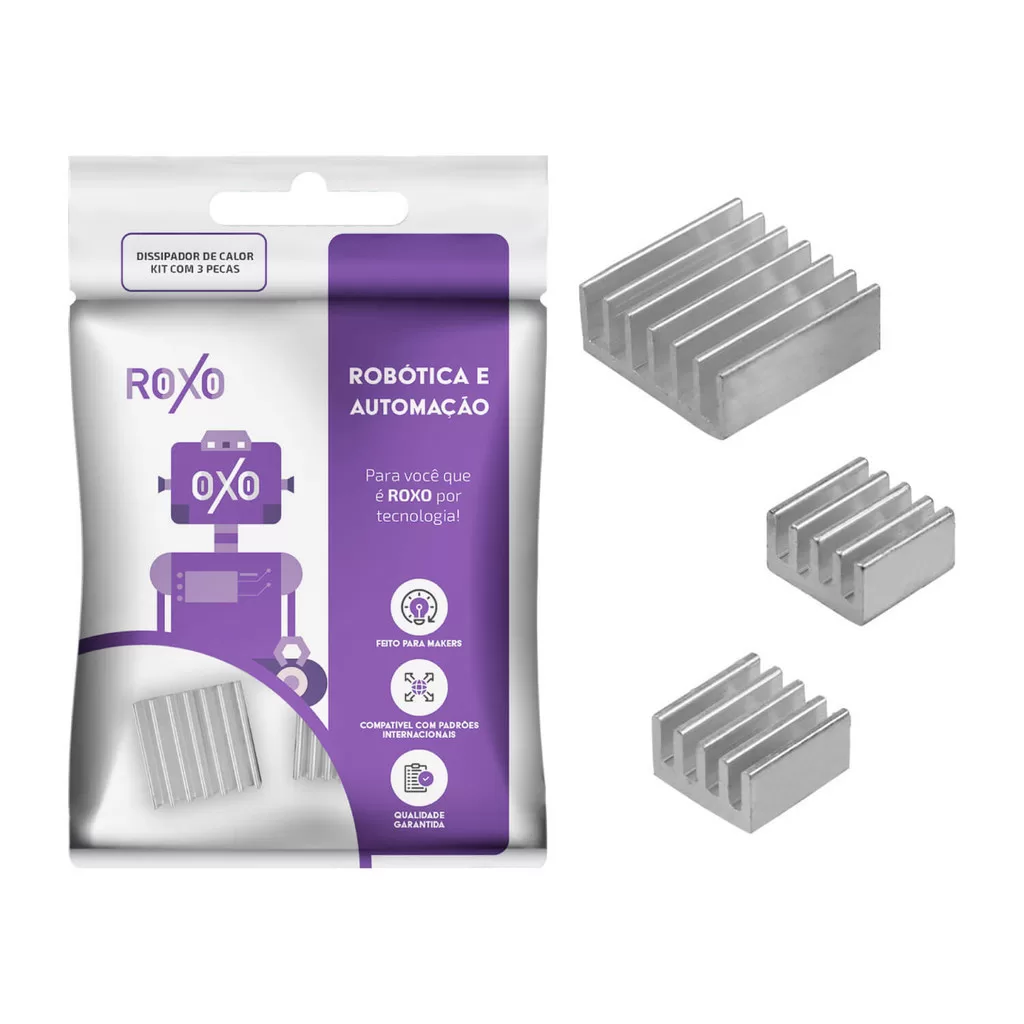 3x Dissipador De Calor Rasp. Pi 3 = Pi3 – Alumínio