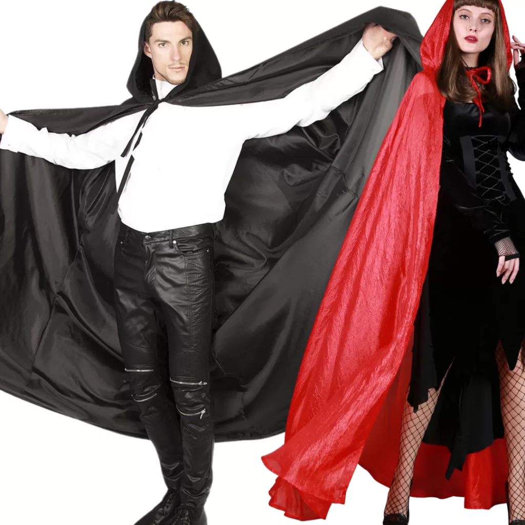 Capa Bruxa Vampira Vampiro 1 Face Só Festas Fantasias Halloween Carnaval Capa De Exú Capuz Umbanda C