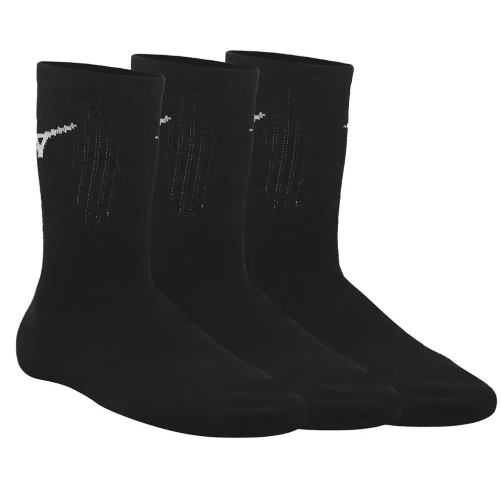 Kit Meia Mizuno Cano Médio Training Pacote com 3 pares – Preto