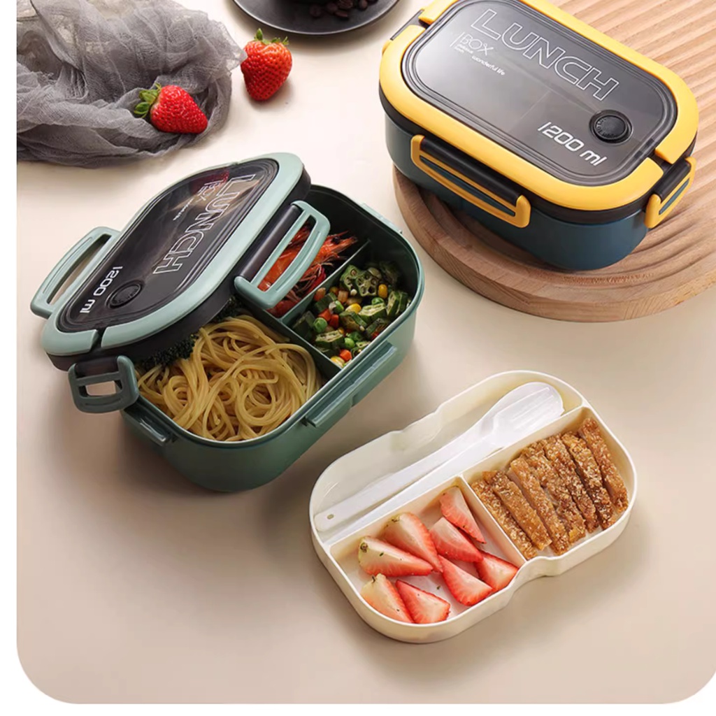 (Não é  Eletrica) Marmita Lancheira c/ box e Três Compartimentos