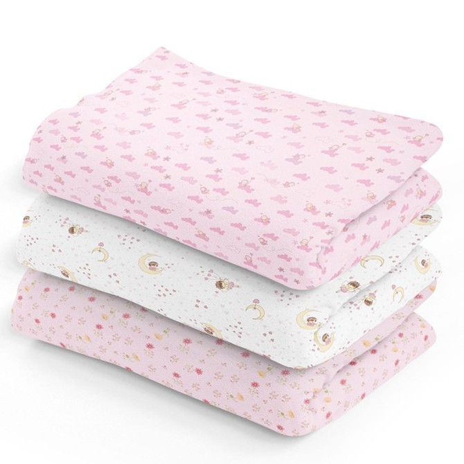 Cueiro Estampado Flanelado Bebê Kit 3 Unidades 80