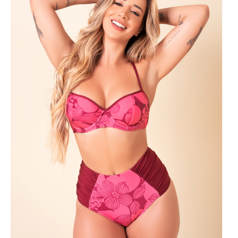 Conjunto Feminino Moda Praia Biquíni Top Paola Se