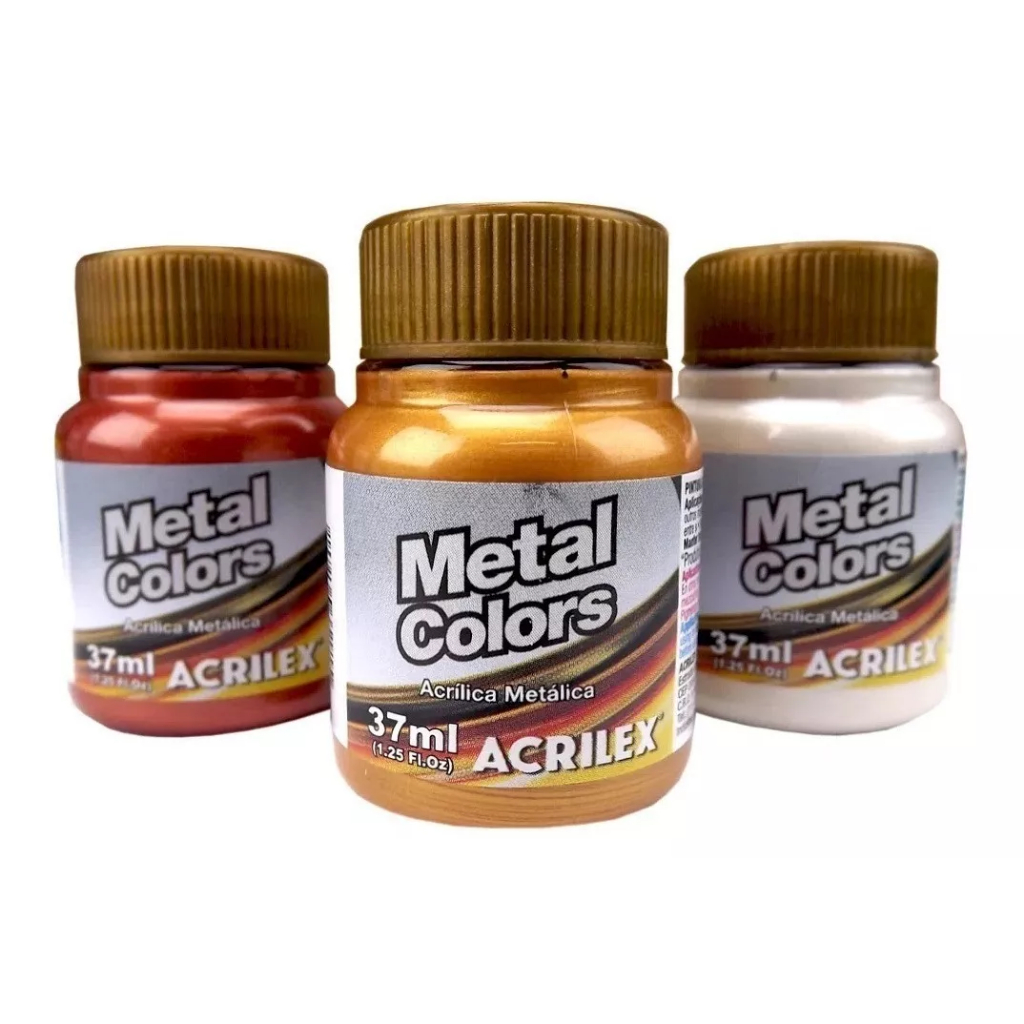 Tinta Metal Colors Acrilex 37ml Acírilica Metalica – Escolha A Cor + Nota Fiscal