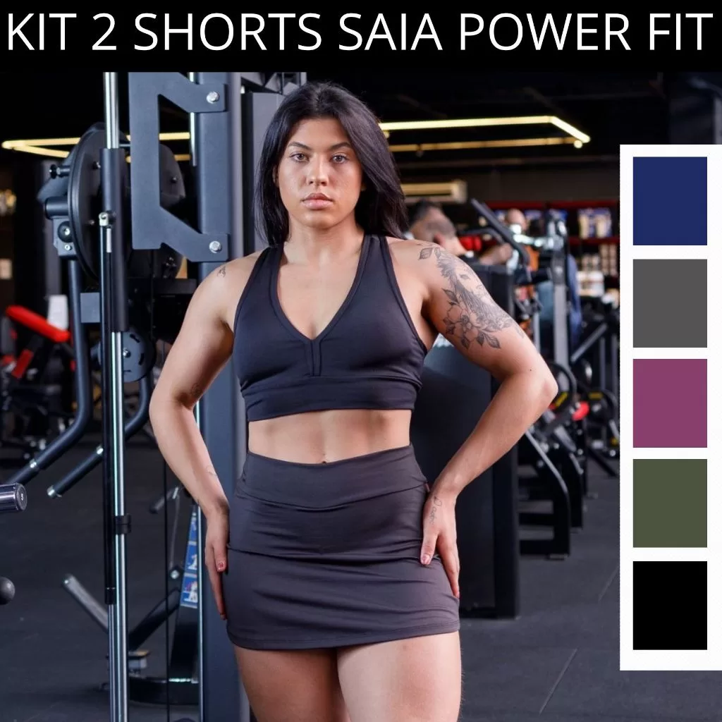 KIT COM 2 SHORT SAIA FEMININO PARA ACADEMIA 90522-K2-C5