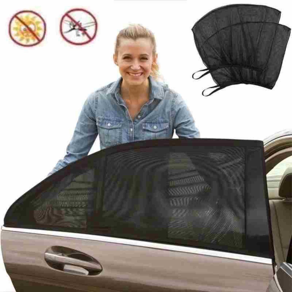 02 (Duas) Capas Cortina Proteção Solar Anti Vento Crianças Capa Janela Carro *Tapa Vento Protetor